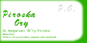piroska ory business card